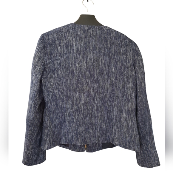 Anne Klein SZ 14 Navy Blue Lined Blazer Suit Jacket - Picture 2 of 7